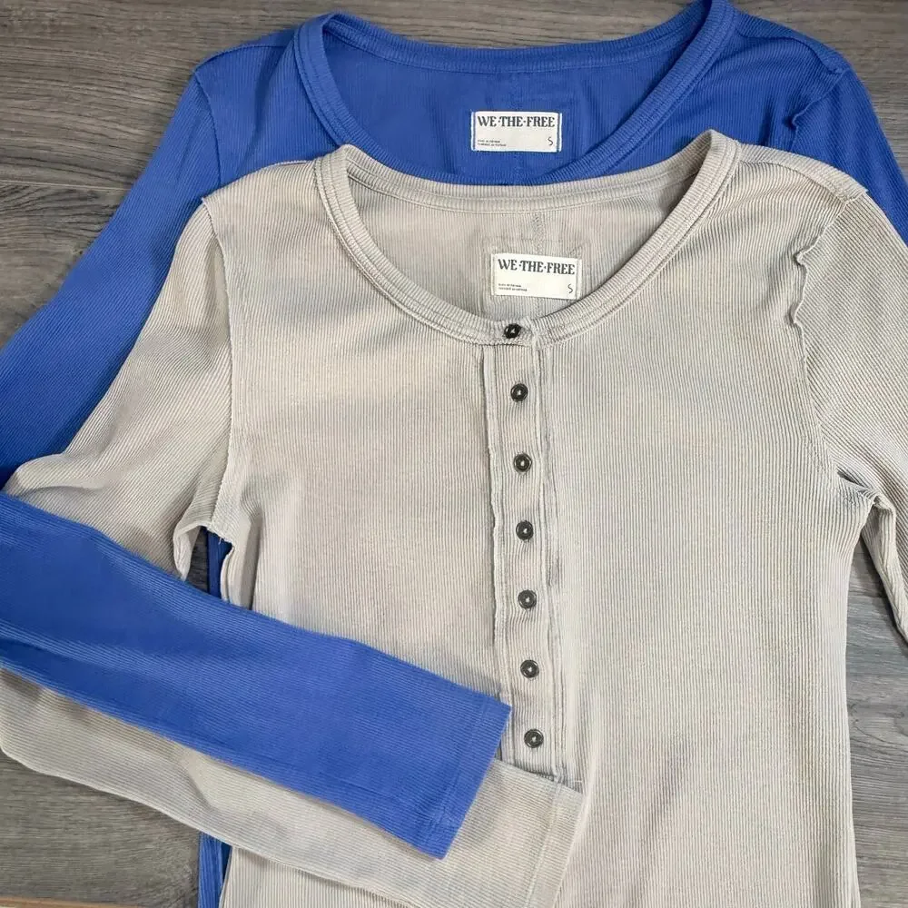 Free People We The Free Jamie Henley Shirt Size S Staple Layer Basic Lot of 2